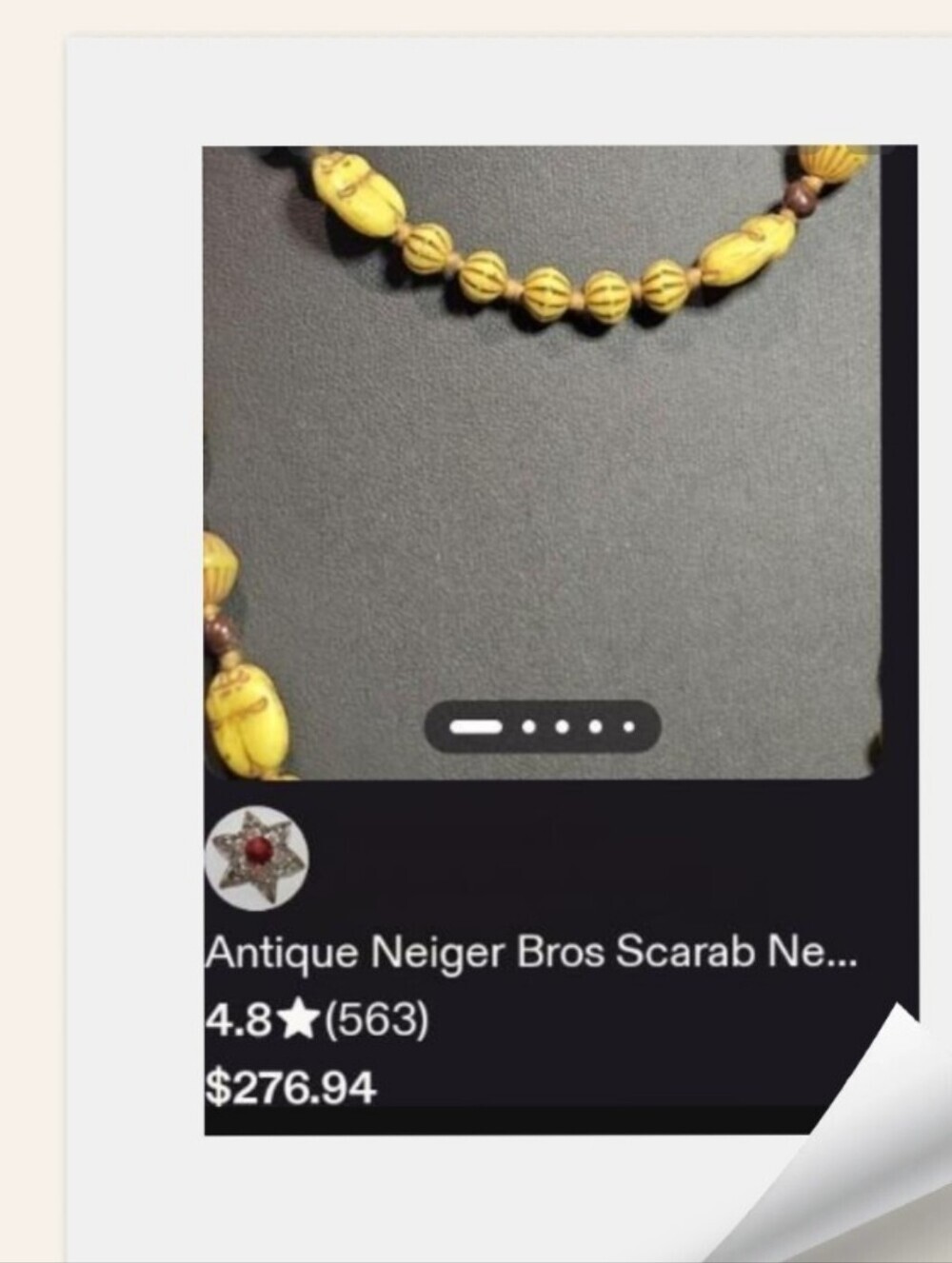 Antq MAX NEIGER Uranium Glass Necklace - Picture 5 of 7